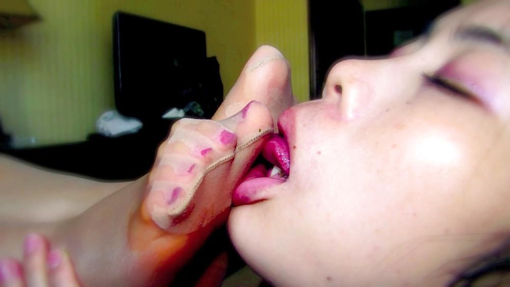 19P Lesbian Nylon Foot Worship 5