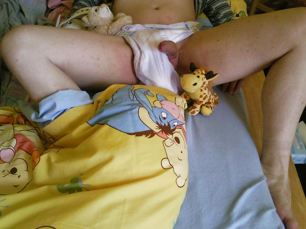 25P Fixed on Bed in Diaper 