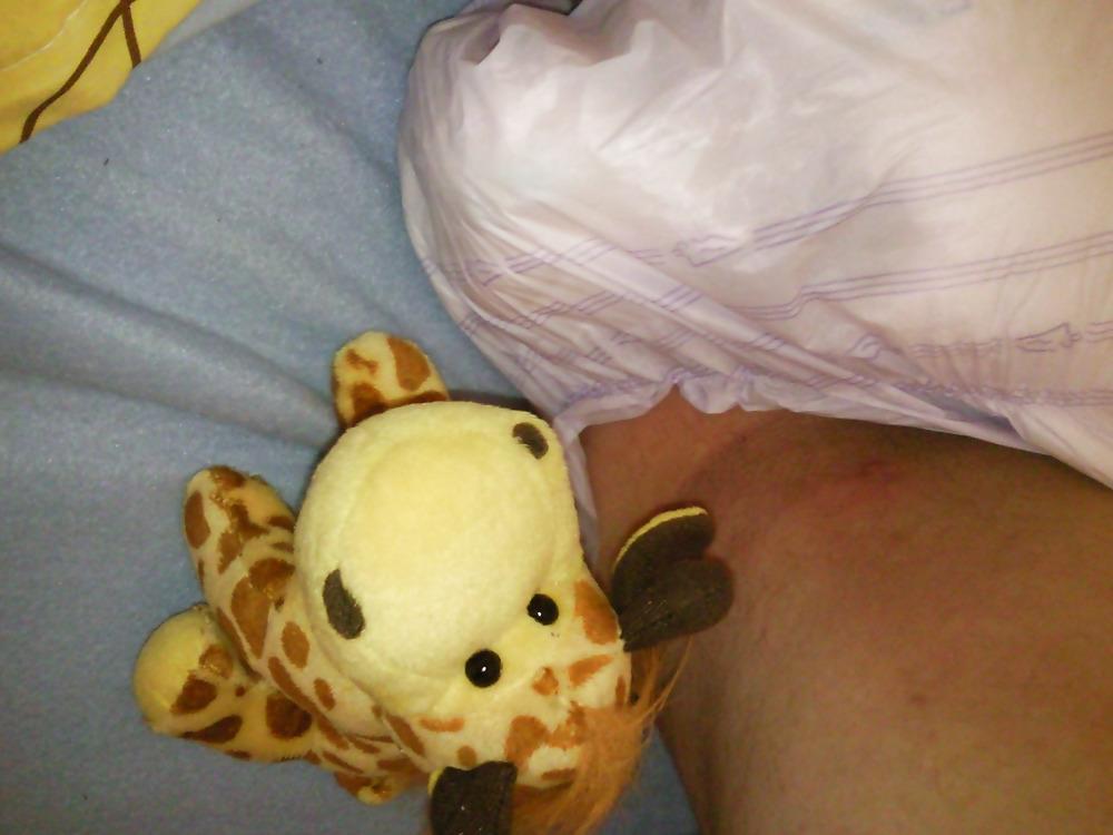 25P Fixed on Bed in Diaper 