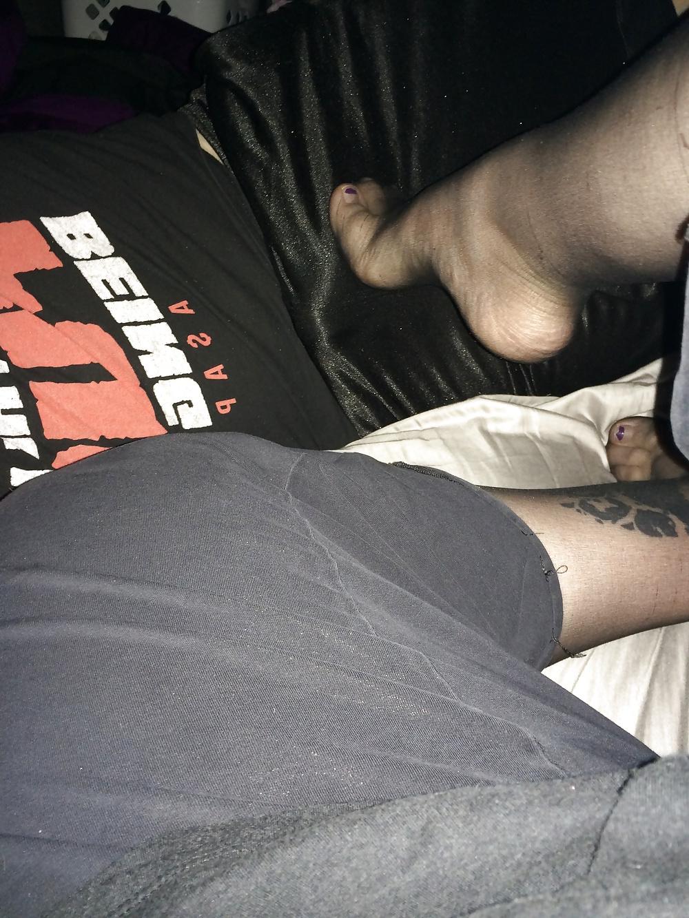 11P Wife's feet on her friend's cock