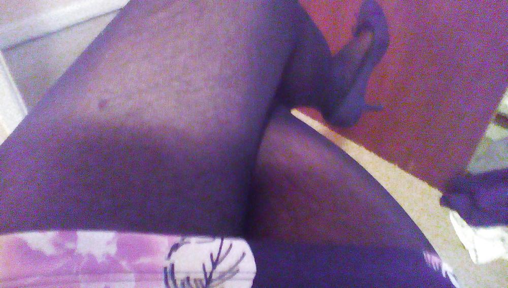5P Short skirt opaque tights and see thru black panties x