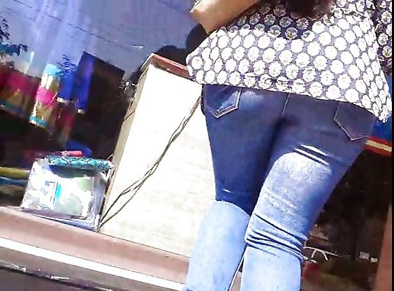5P My GF's big ass in jeans candid desi