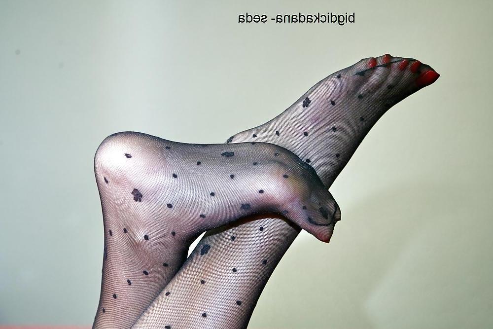 12P Foot Fetish - Turkish Seda in Black Nylons - Turk Amator