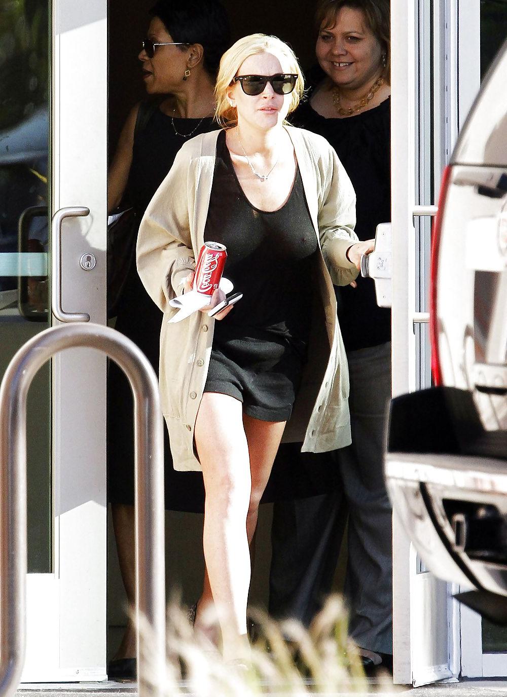 22P Lindsay Lohan see thru at the Downtown Womens Center in LA