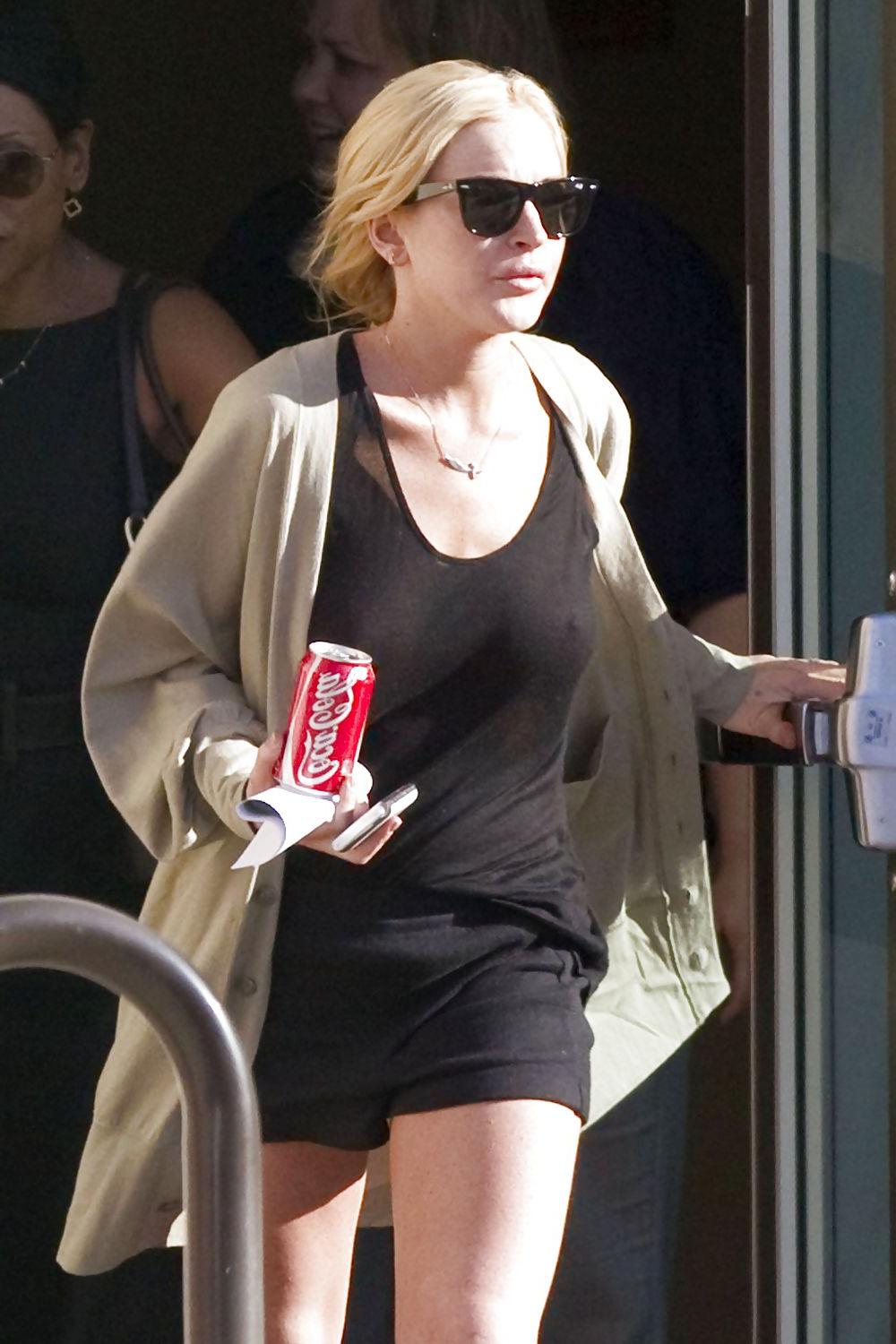 22P Lindsay Lohan see thru at the Downtown Womens Center in LA