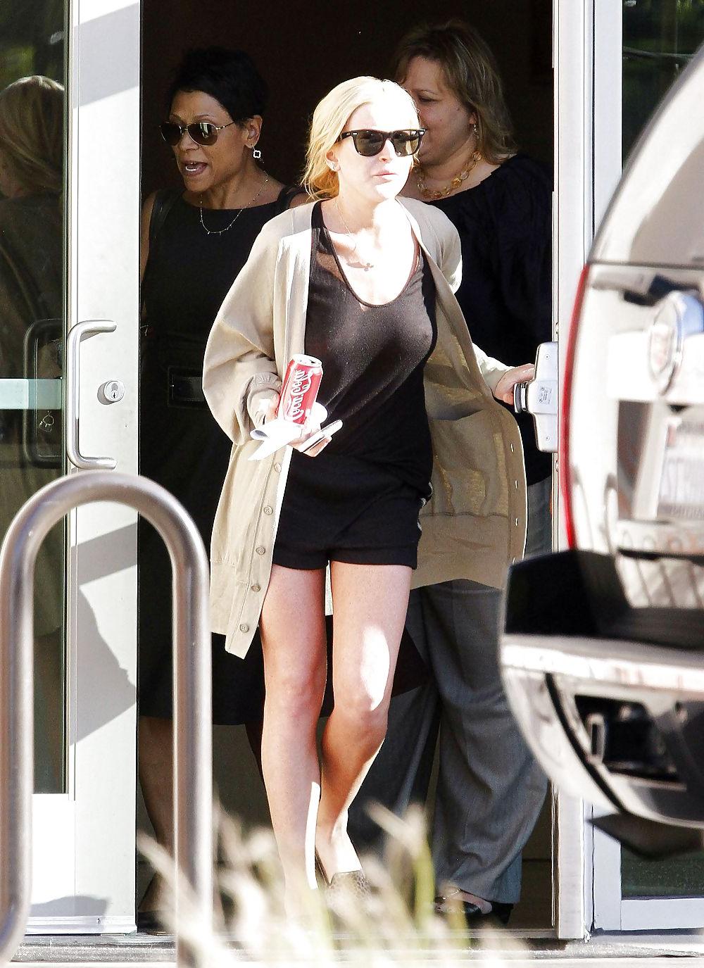 22P Lindsay Lohan see thru at the Downtown Womens Center in LA