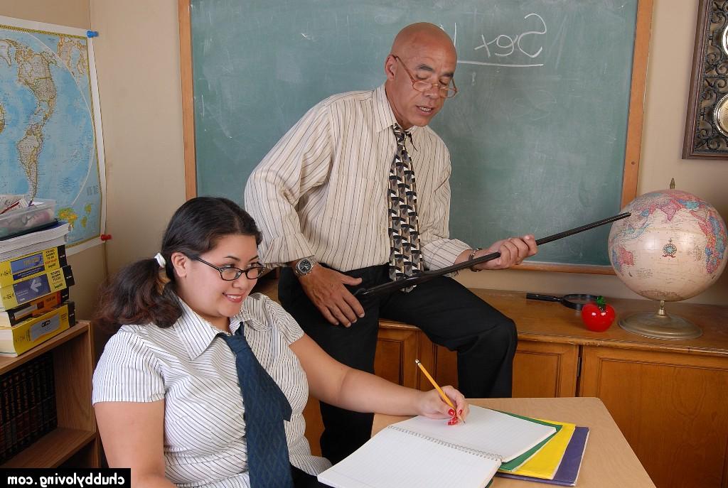 16P SSBBW schoolgirl has a big teacher dick roughly shoved down her throat
