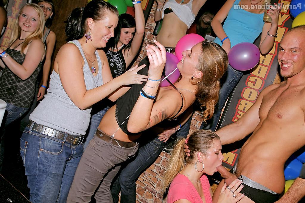 16P Seductive party chicks making out and fucking with horny male strippers