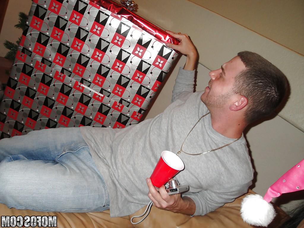 16P Bosomy sluts enjoy FFM groupsex at the christmas house party