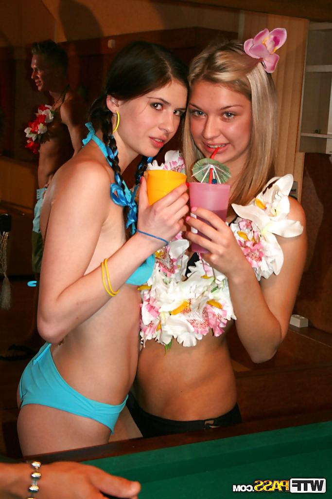 16P Bawdy teenage sluts getting drunk and going wild at the party with horny guys