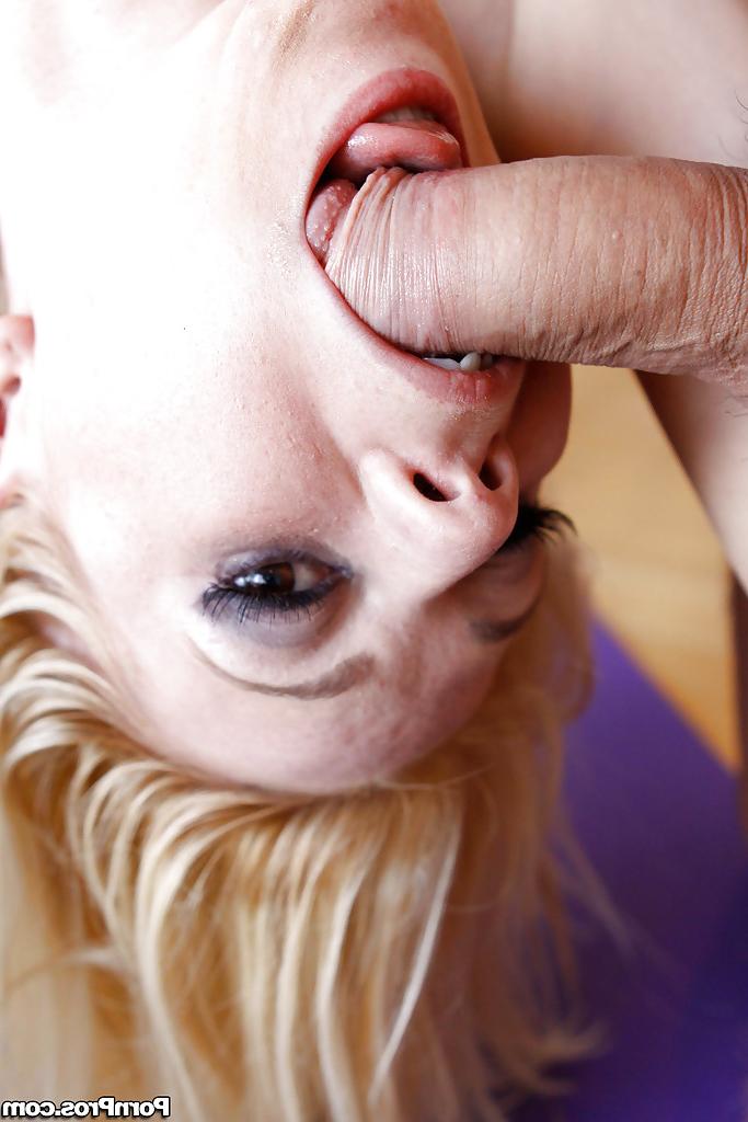 16P Eruo blonde Yasmine GOld throats large inches of dick in sloppy modes