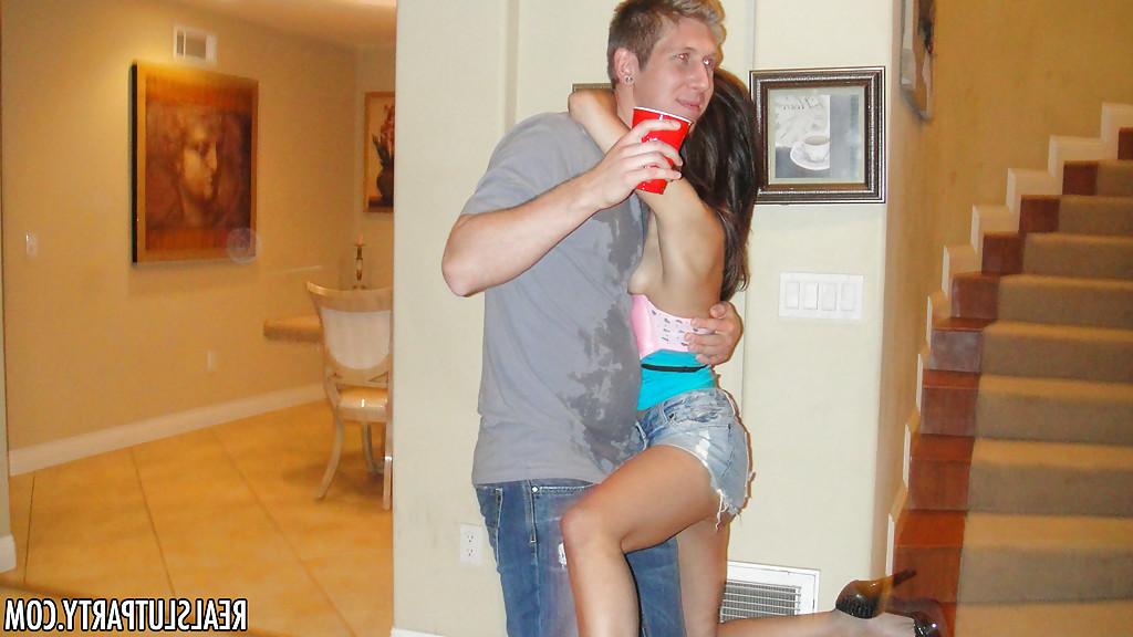 16P Teen babes Jasmine and Reena fucking at a party with cum swapping
