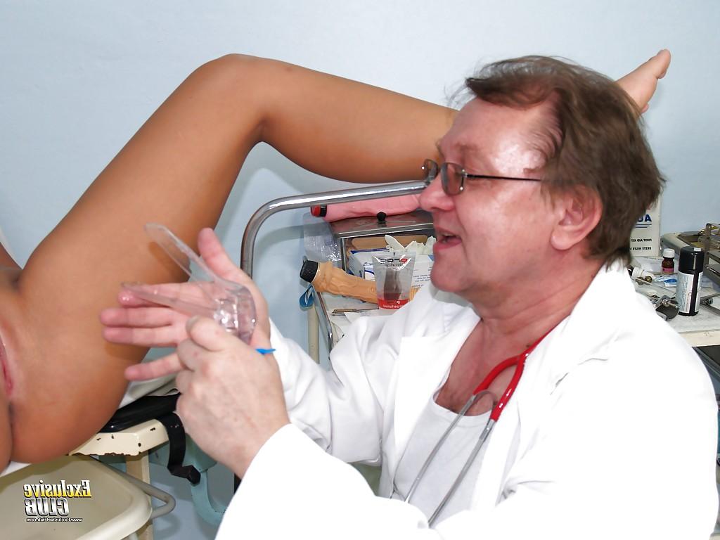 16P Carmen Blue undressing and playing with her doctor in games