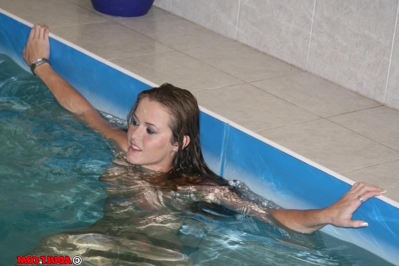 16P Sexy babes enjoy a pool party turning into a fervent groupsex