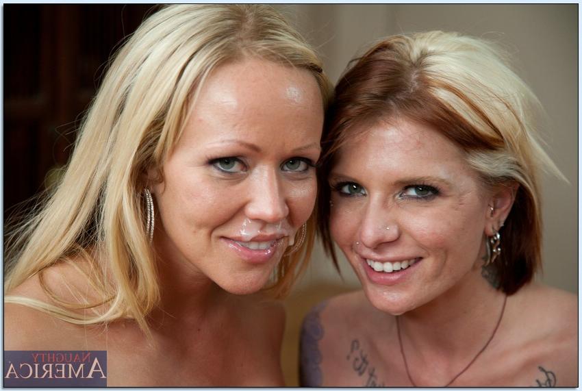 16P Two stunning housewifes get their faces and tits jizzed after gangbang