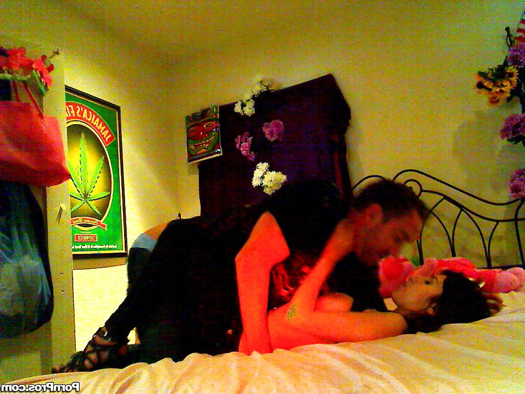 16P Busty Latina babe April O'Neil is ass fucking on the webcam