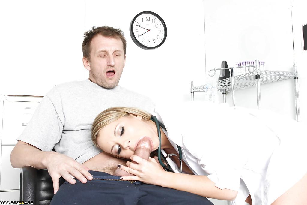 16P Sexy doctor in uniform and stockings Bree Olson fucks with her patient