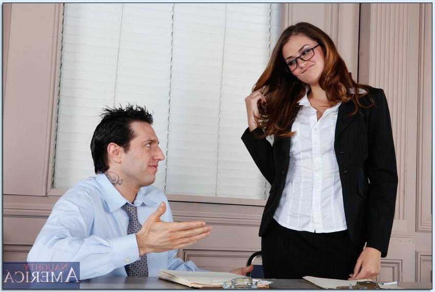 16P Stunning hottie in glasses Allie Haze enjoys fiery sex in the office