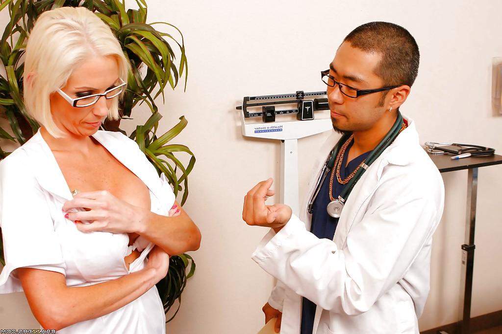 16P Lusty doctor Kasey Grant is fucking till she gets a splash of hot cum