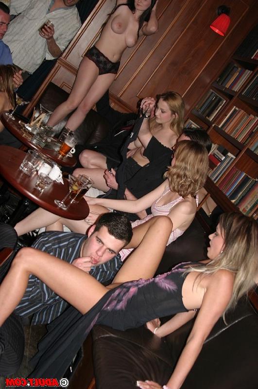 16P Lecherous girls get involved into wild groupsex at the dinner party