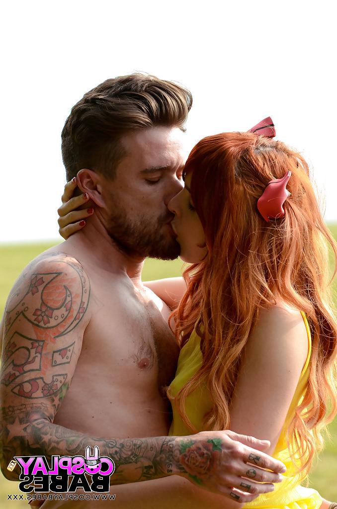 16P Cum dribbles down the chin of a redhead teen named Amarna Miller