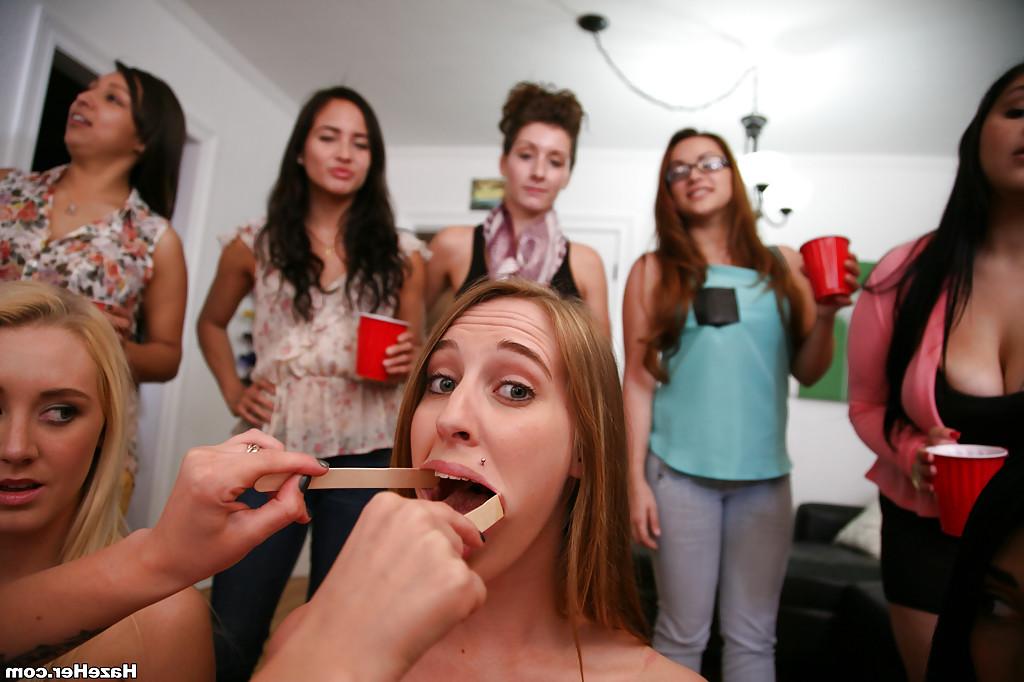 16P Sweet lesbian babes with big tits enjoy their nasty party