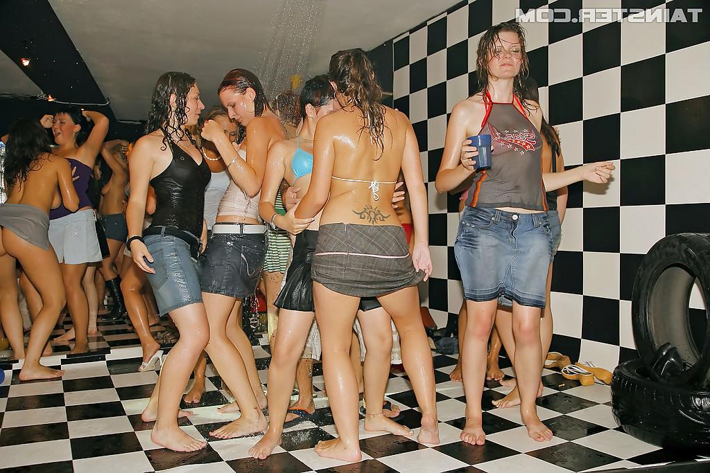 16P Liberated chicks getting wet and naughty at the crazy european party