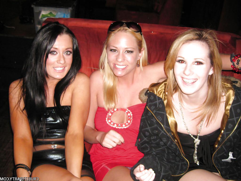 16P Aries Stone with her babes dancing and flashing tits at the party