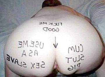 25P Sluts with writing on them.