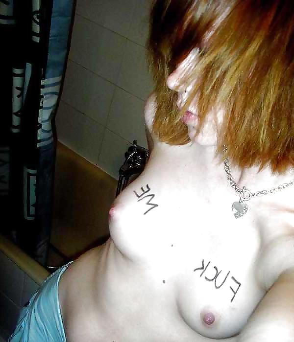 25P Sluts with writing on them.
