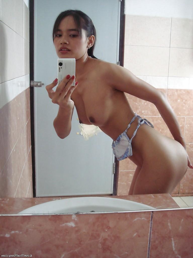 16P Playful Asian babe Lana Selfshot demonstrating trimmed pussy and fingering