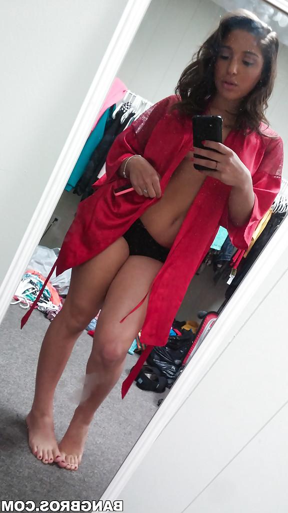 13P Self shots of busty teenager Abella Banger getting dressed