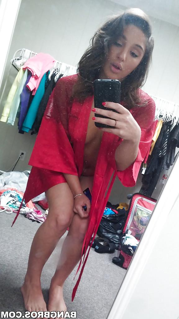 13P Self shots of busty teenager Abella Banger getting dressed
