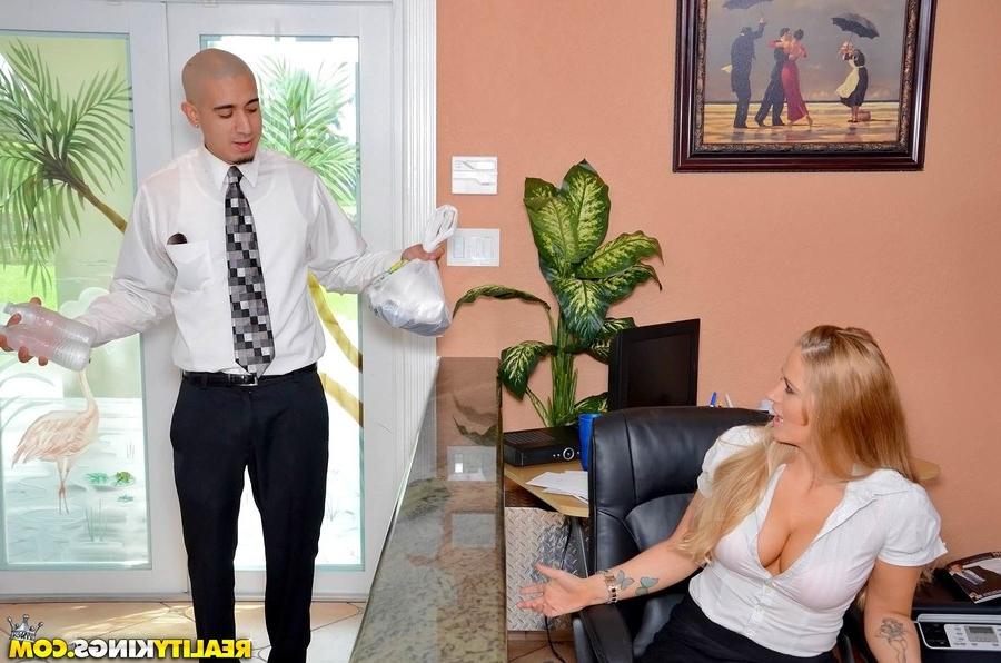 12P Clothed office worker unveiling big tits while fucking co-worker