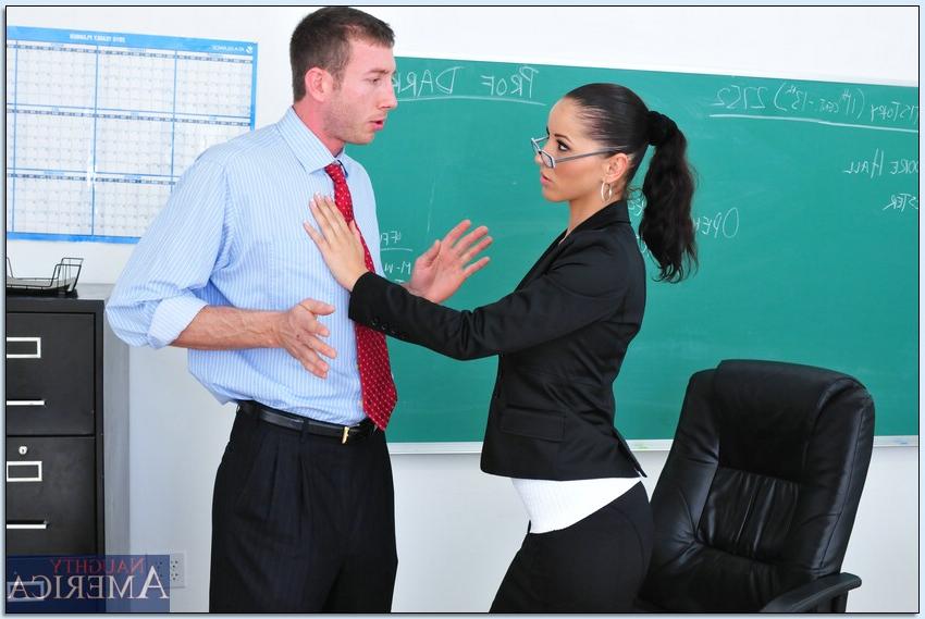 16P Horny MILF teacher with glasses Angel Dark fucks in reality porn show