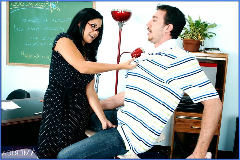 16P Sexy MILF teacher in glasses Sophia Lomeli gets drilled on her desk