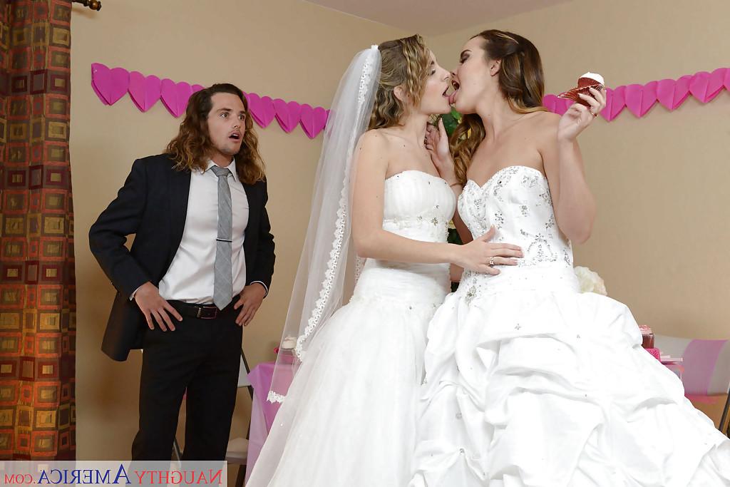 13P Teen pornstars Dillion Harper and Kimmy Granger have 3some on wedding night