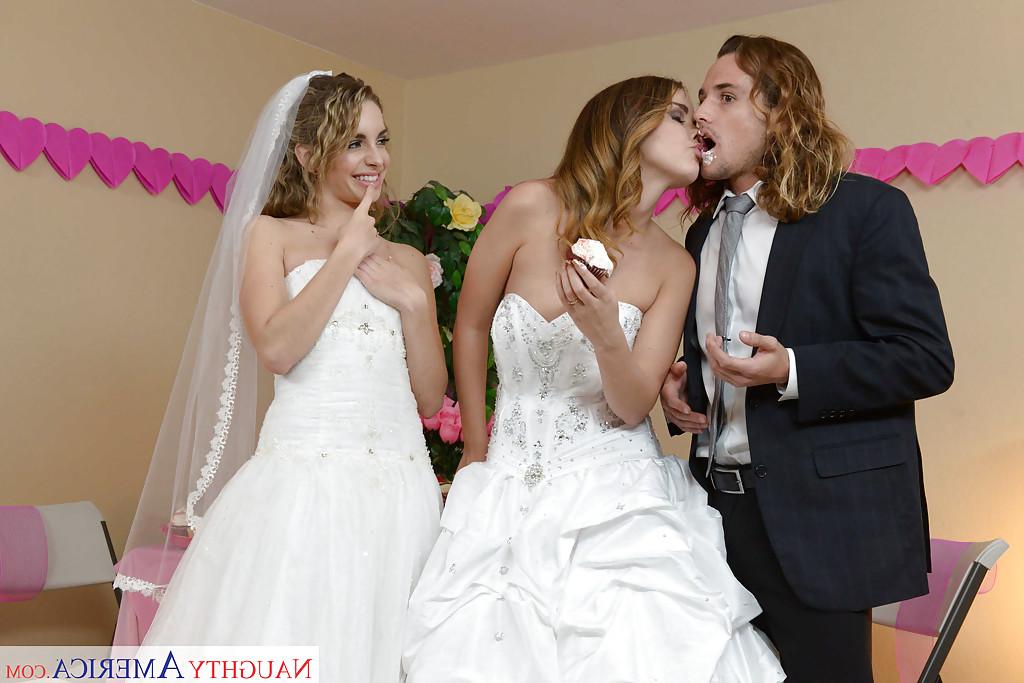 13P Teen pornstars Dillion Harper and Kimmy Granger have 3some on wedding night