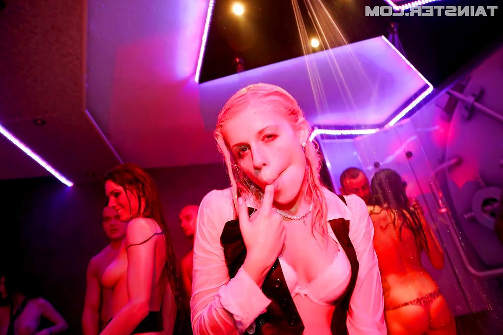 16P Lewd european vixens have some fun with big cock guys at the wild night party