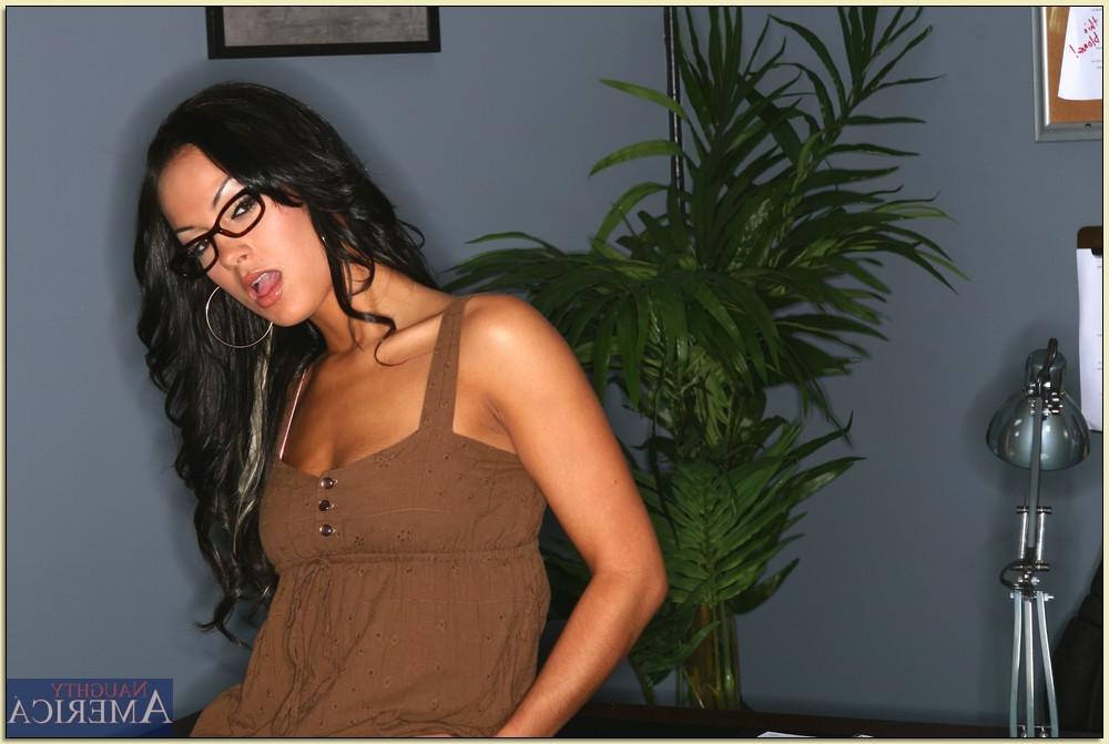 16P Sultry college babe in glasses Angelina Valentine fondling hot pussy