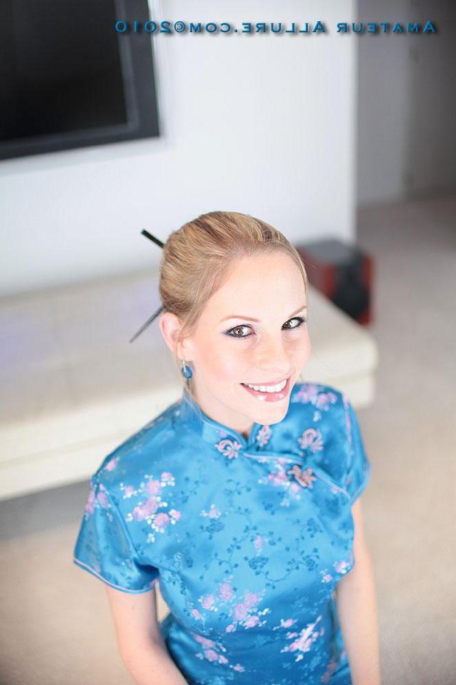 16P Busty blonde beauty Aimee sucks dick gets cum facial