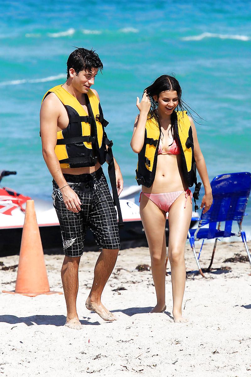 25P Victoria Justice - In a bikini at a beach in Florida