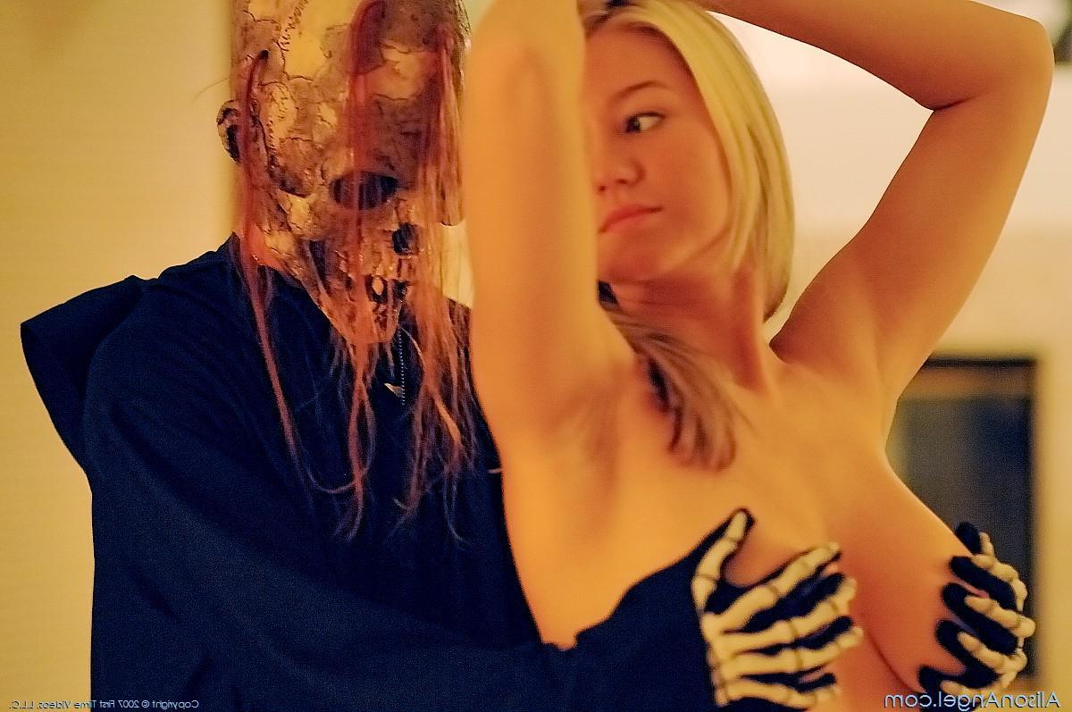 16P Pictures of teen hottie Alison Angel getting molested by the undead
