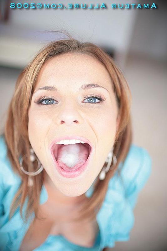 16P Stunning busty beauty posing sucking hard cock eats semen