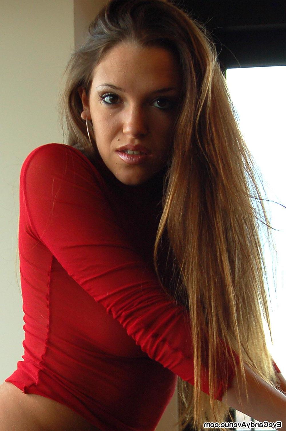 16P Captivating Ambrosia gets flirty in a see through shirt