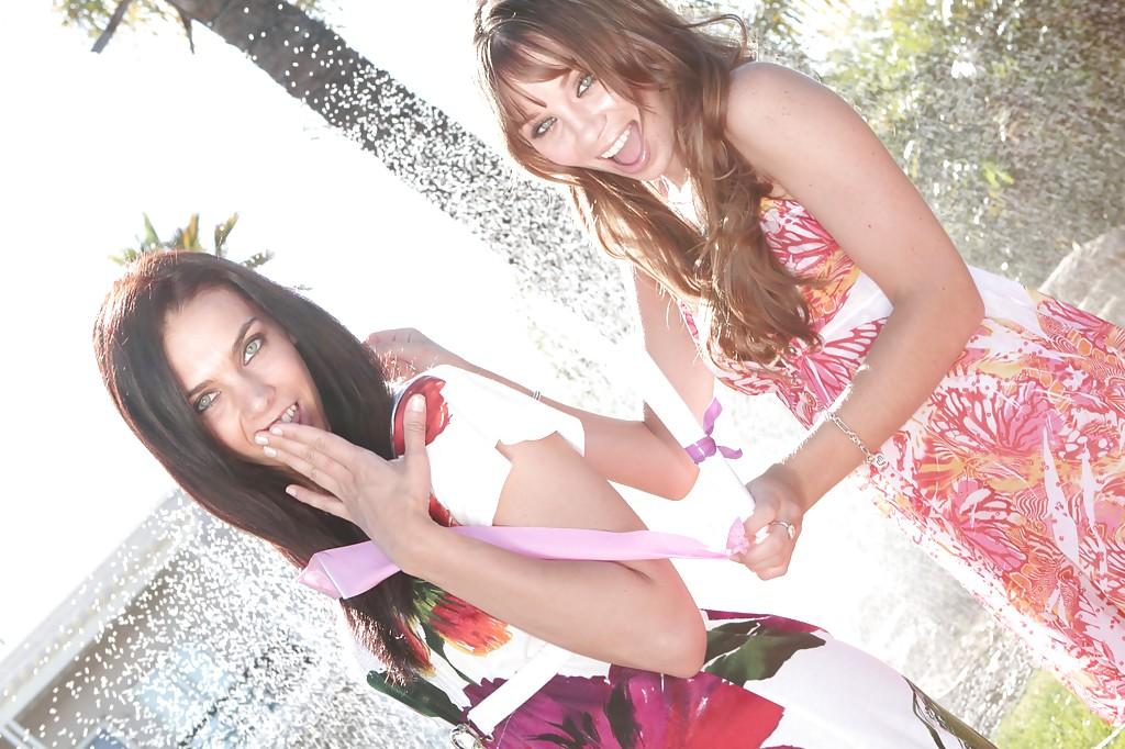 16P Pretty coeds Capri Anderson & Tiffany Tyler make some sensual lesbian action