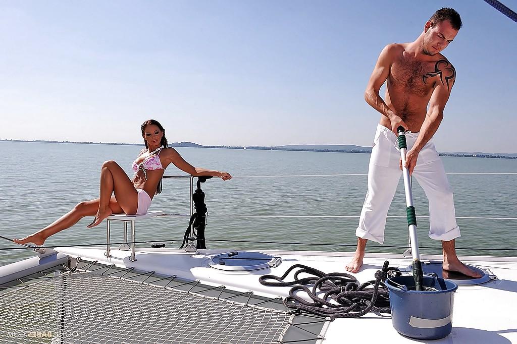 16P Foot fetish MILF Christina Bella is into hardcore ass fucking on the boat