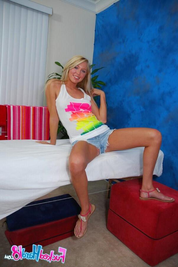15P Blue eyed blonde teen fucked hard by her massage therapist