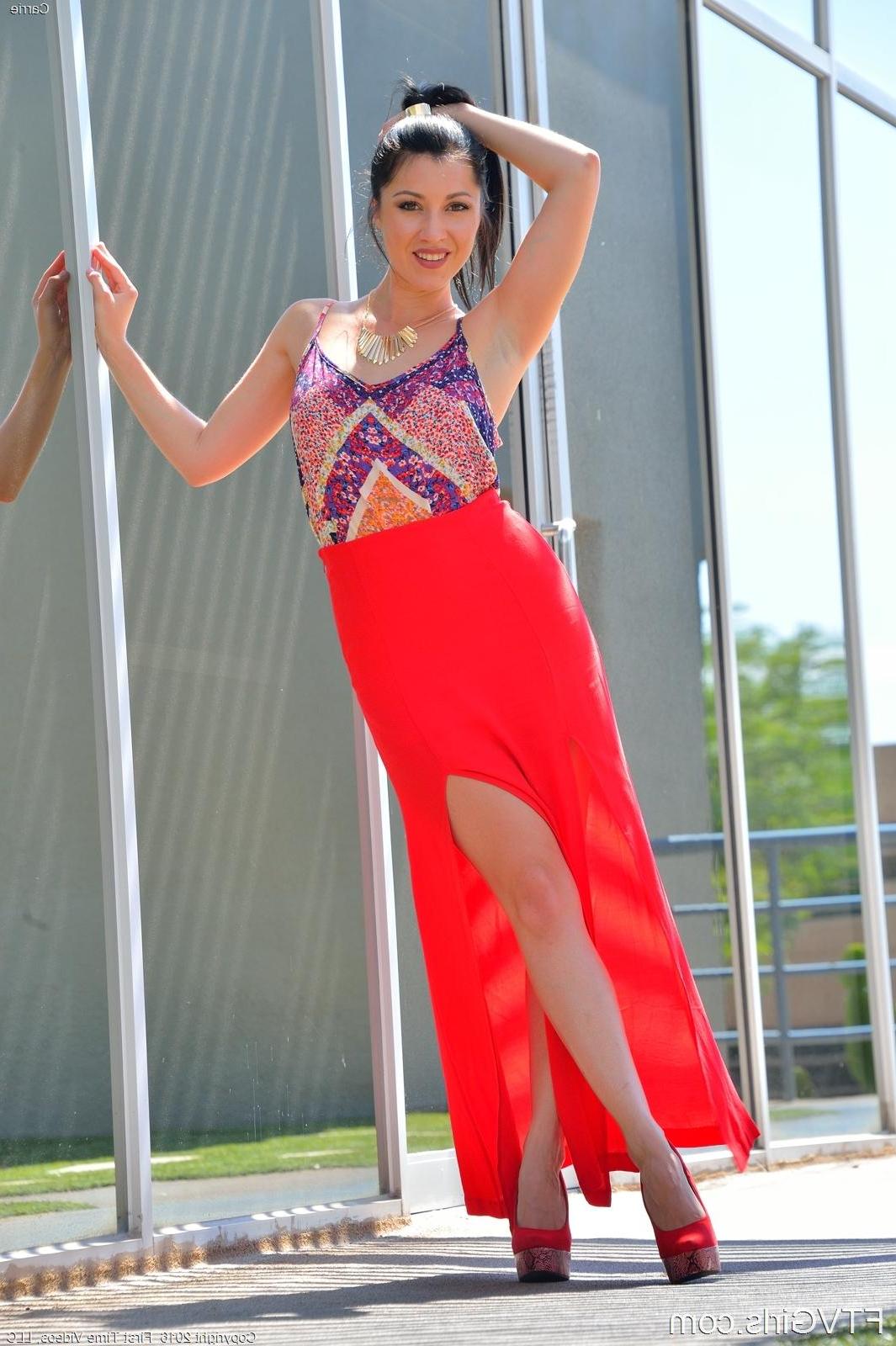 16P Brunette teen Carrie shows off her hot body in "Red Hot Woman"
