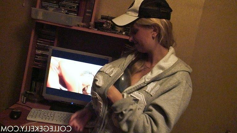 17P Pictures of teen College Kelly pleasuring a hard cock